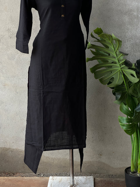 Black cotton ready kurti pant set