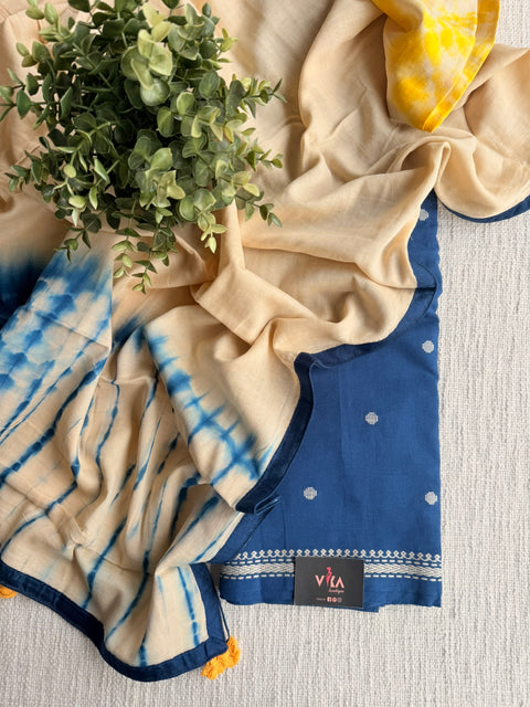 Handloom cotton suit set with cotton dupatta