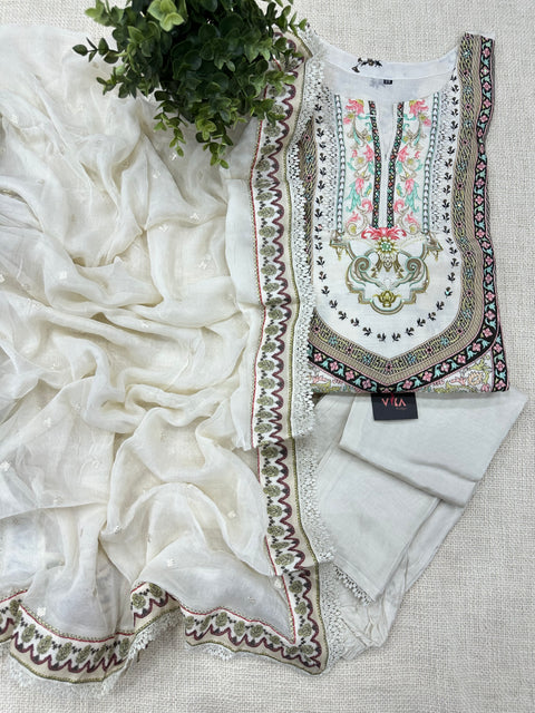 Pakistani printed muslin kurta pant set