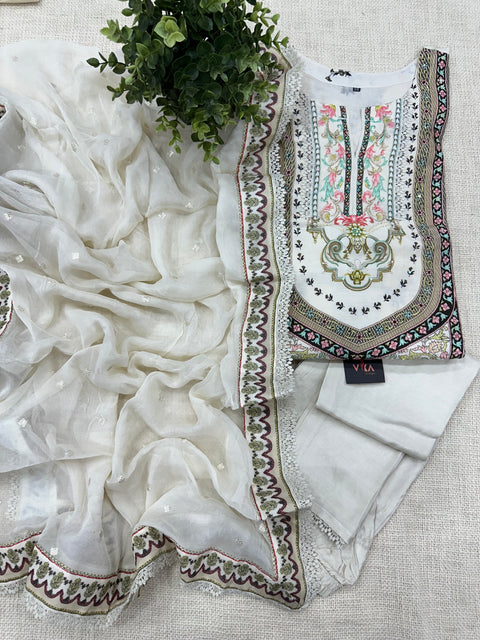 Pakistani printed muslin kurta pant set