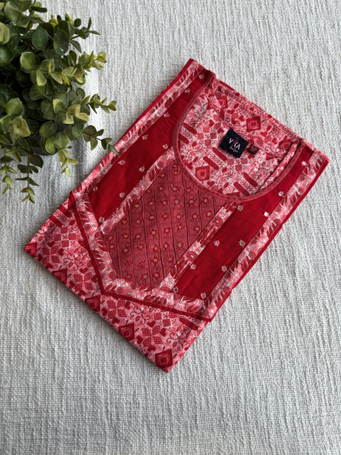 M size slim fit printed cotton nighty