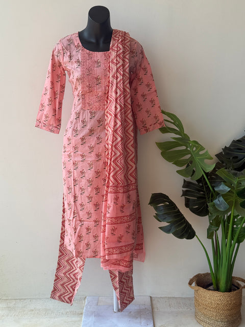 Printed cotton ready suit set