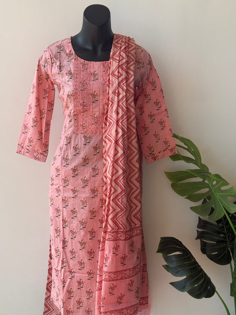 Printed cotton ready suit set