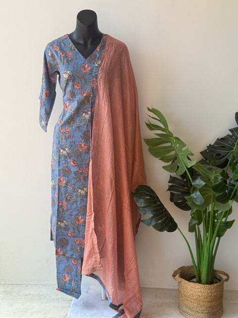 Printed cotton ready suit set