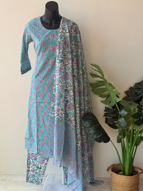 Printed cotton ready suit set