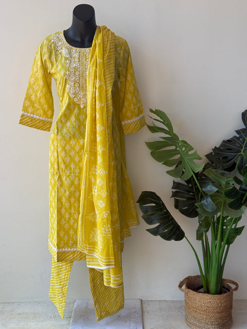 Printed cotton ready suit set