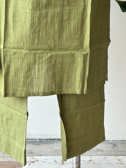 Olive Green printed cotton kurta pant