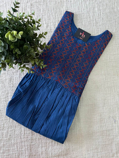 Thread emb Denim kurti