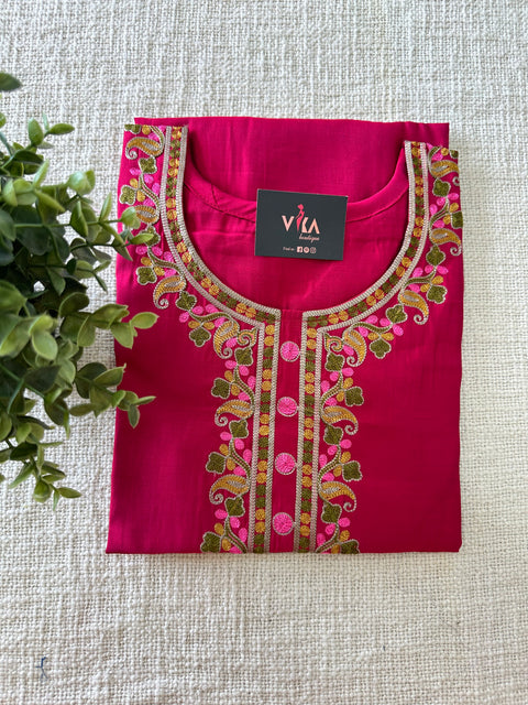 Thread emb Roman silk kurti