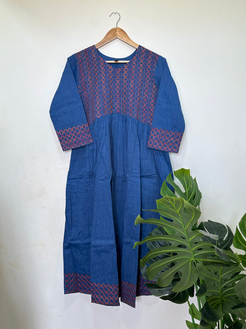 Thread emb Denim kurti