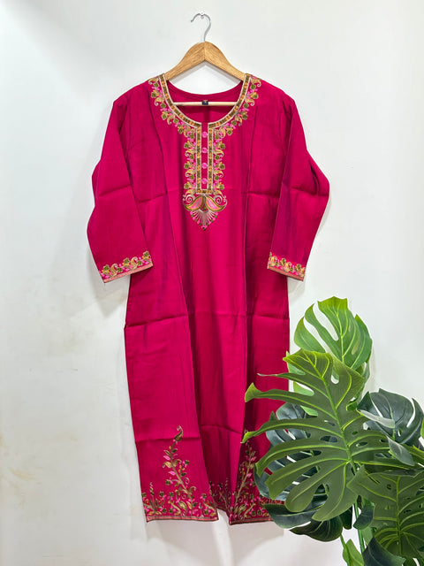 Thread emb Roman silk kurti