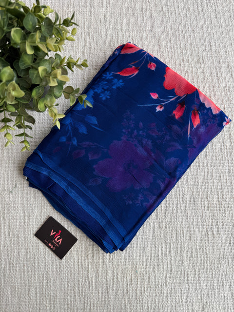 Digital printed pure chiffon saree