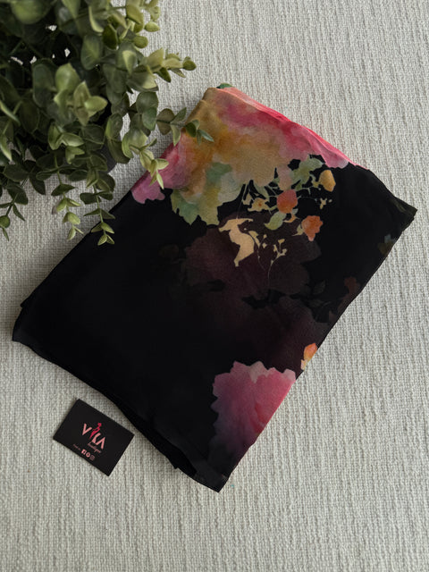 Digital printed pure chiffon saree