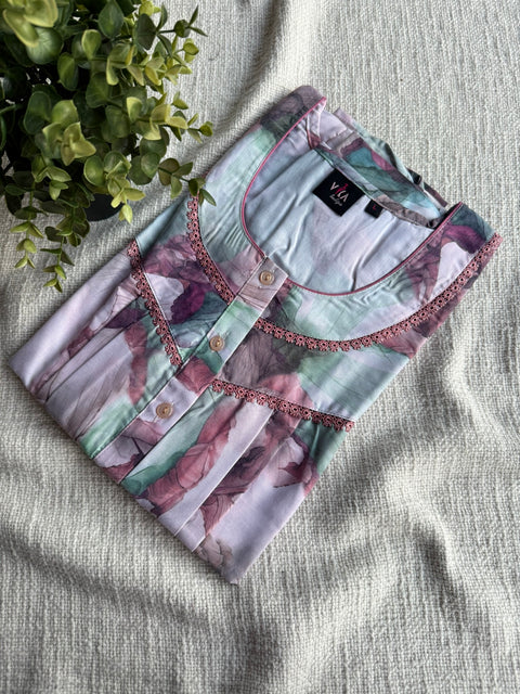 L Size printed cotton nighty