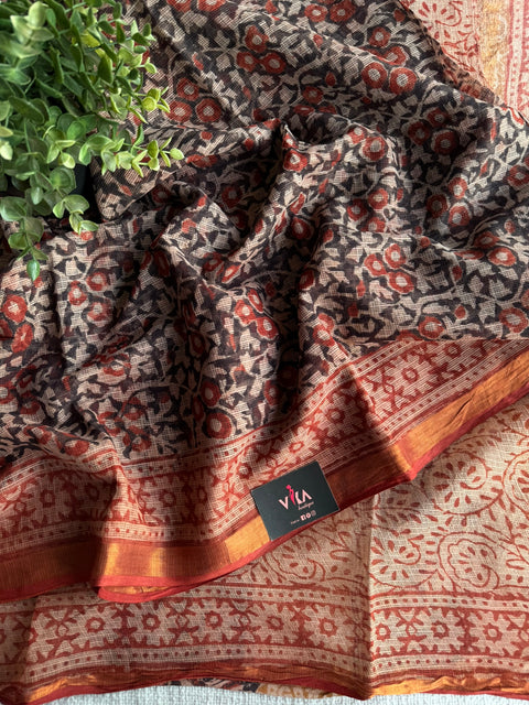 Printed kota cotton saree
