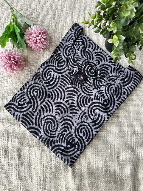 Batik Printed cotton ready kurta - Black