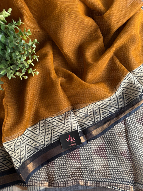 Printed kota cotton saree