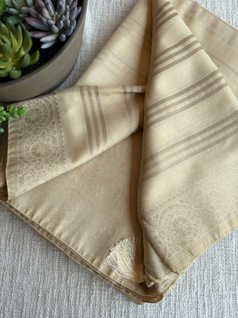 Self stripes weaving fancy georgette saree