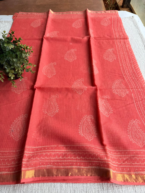 Printed kota cotton saree