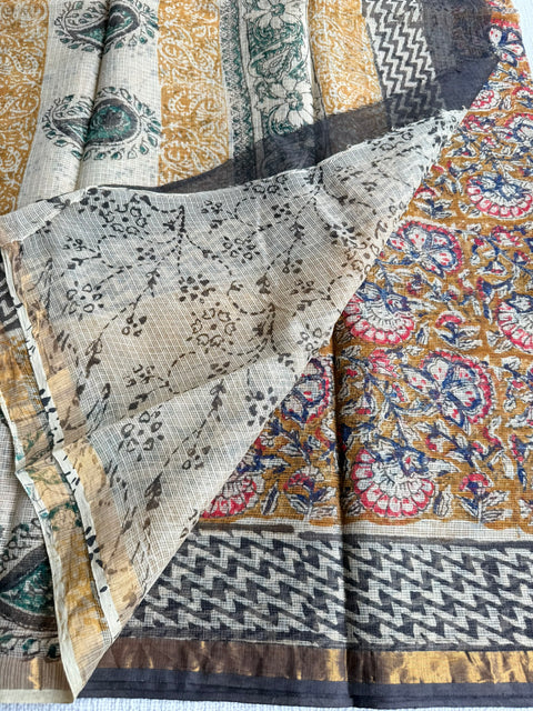 Printed kota cotton saree