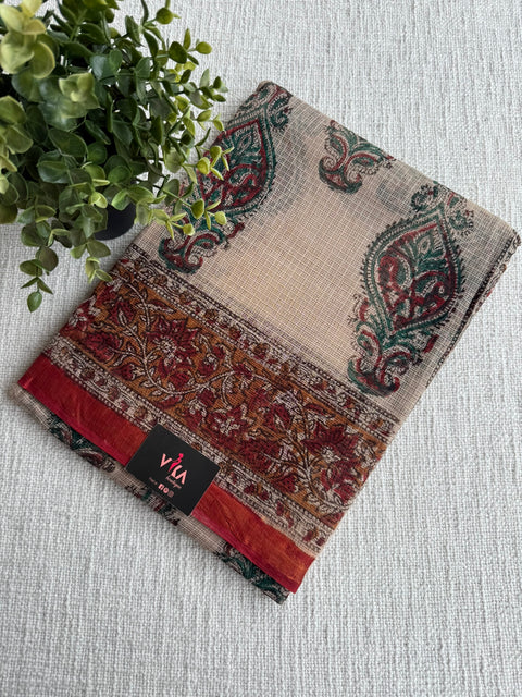 Printed kota cotton saree