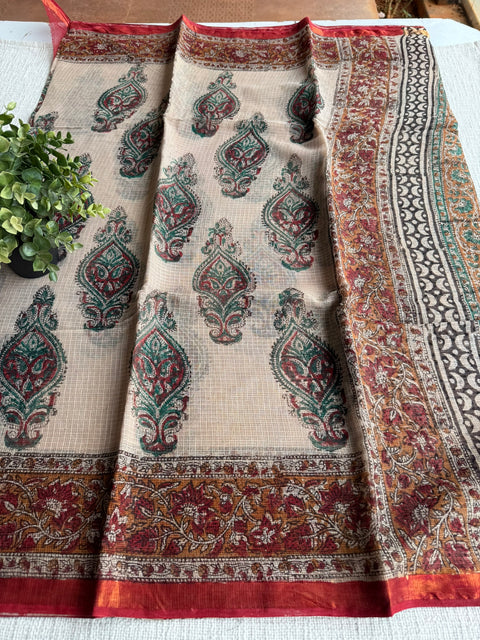 Printed kota cotton saree