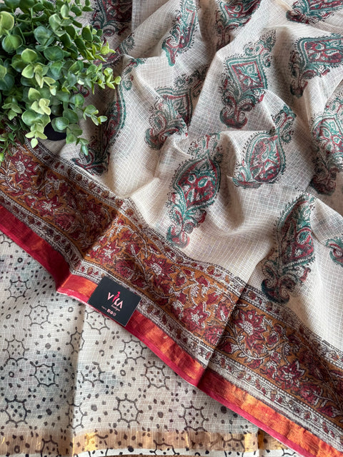 Printed kota cotton saree