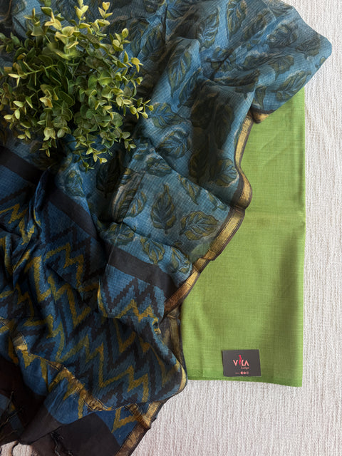 Plain rubeena cotton top with kota dupatta