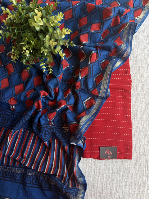 Cotton suit set with printed cotton dupatta