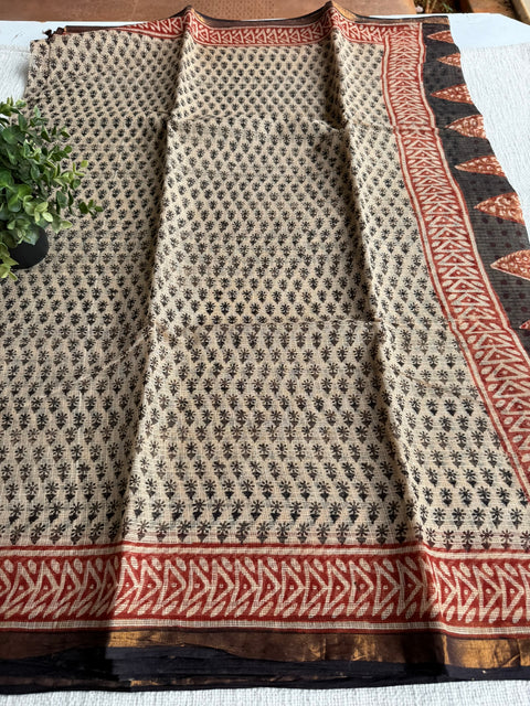 Printed kota cotton saree