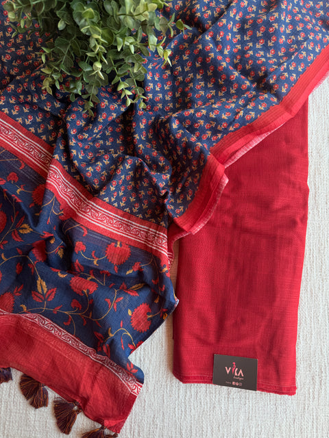 Handloom cotton set with kota dupatta