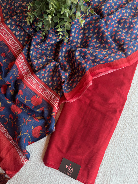 Handloom cotton set with kota dupatta