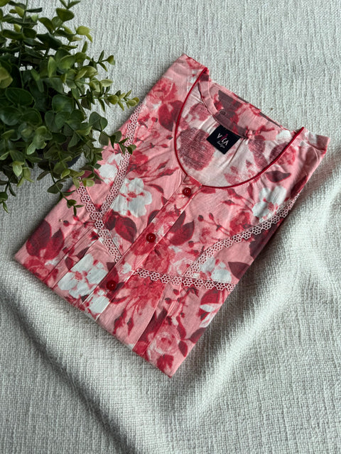 L Size printed cotton nighty
