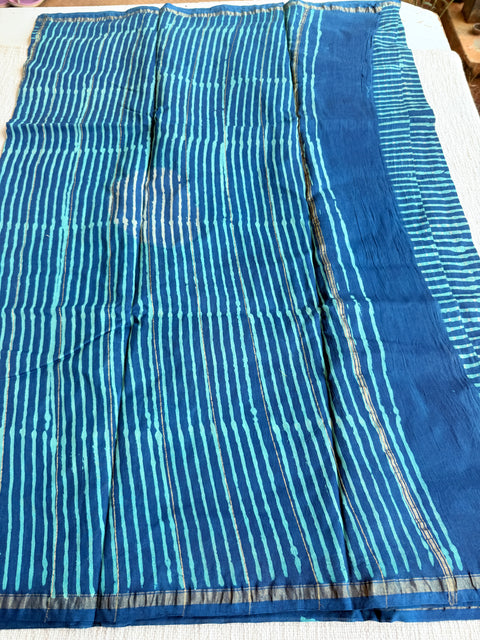 Bagru printed chanderi saree