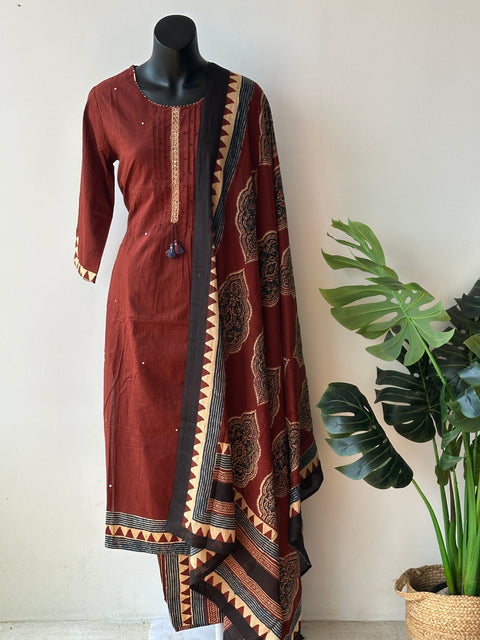 Brown cotton Readymade set