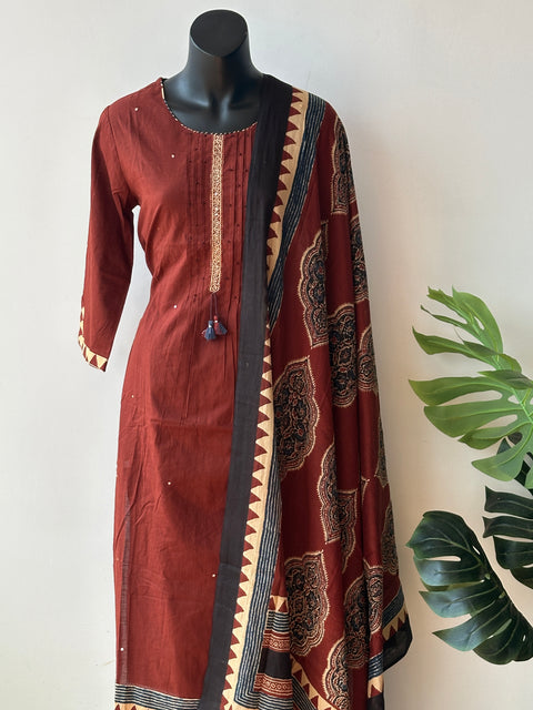 Brown cotton Readymade set