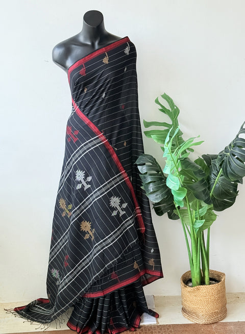 Handspun pure jamdani cotton saree