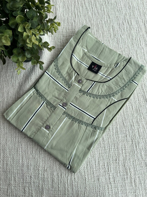 L and XL size Printed Italian cotton nighty