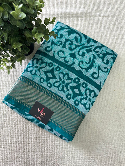 Batik printed cotton saree