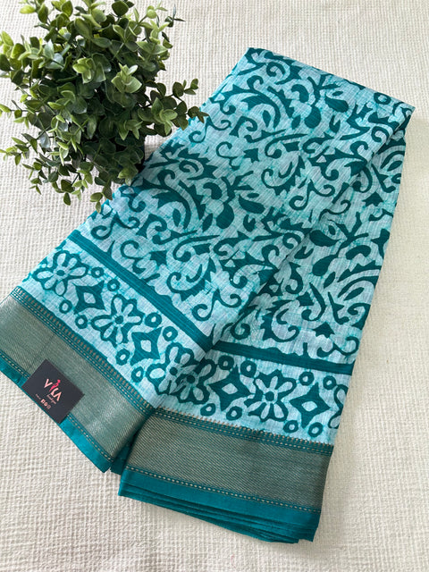 Batik printed cotton saree
