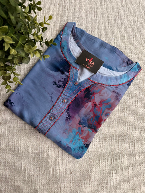 L size Digital printed Rayon nighty