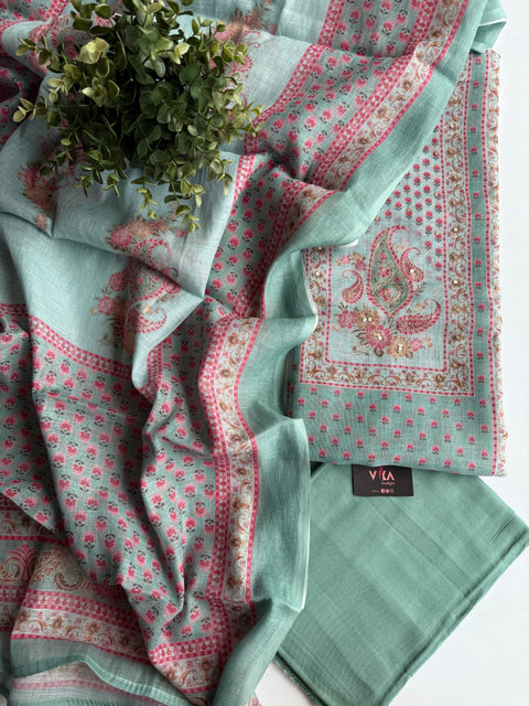 Printed silk cotton salwar suit material