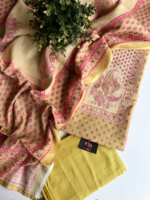 Printed silk cotton salwar suit material