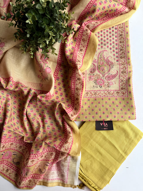 Printed silk cotton salwar suit material