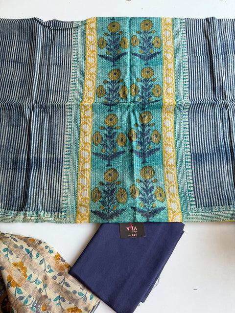 Handblock printed maheswari silk suit material