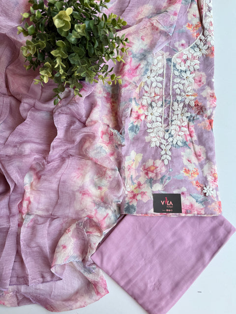 Printed satin cotton salwar suit material