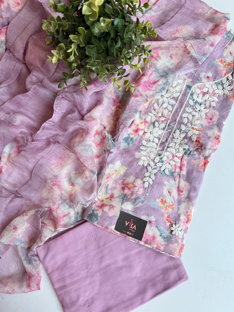 Printed satin cotton salwar suit material