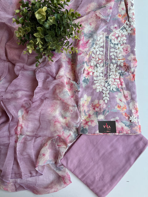 Printed satin cotton salwar suit material