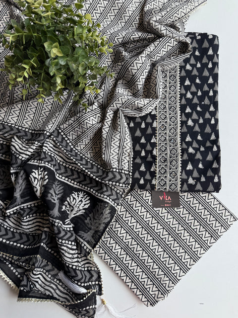 Printed cotton salwar suit material