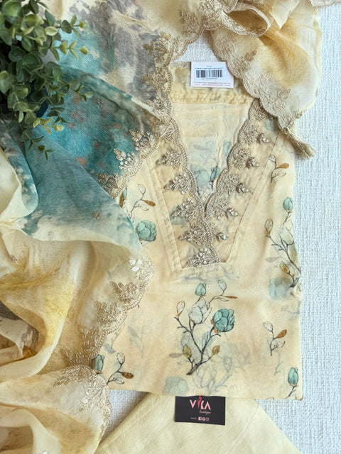 Printed organza suit material